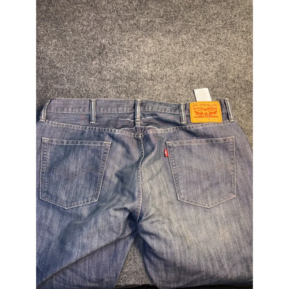 Levi's 514 Jeans Mens 40x30 Blue Denim 5-Pockets Design Red Tab Straight Leg
